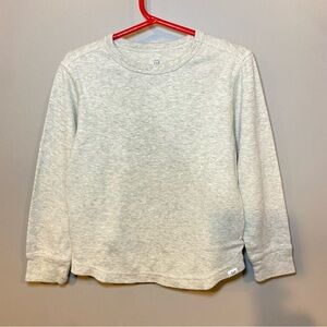 Gap Kids Long Sleeve Crewneck Shirt Henley Light Heather Gray Size 5 100% Cotton
